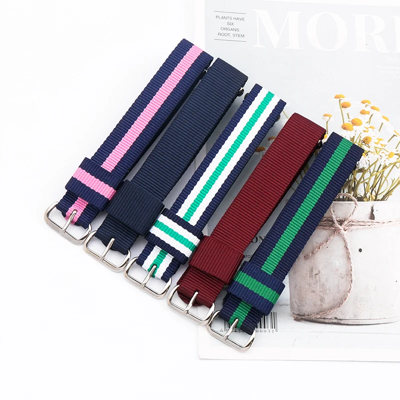 Men's Nylon watch strap 10mm12mm14mm16mm17mm18mm19mm20mm22mm watch accessories sports waterproof watch band women's chain buckle