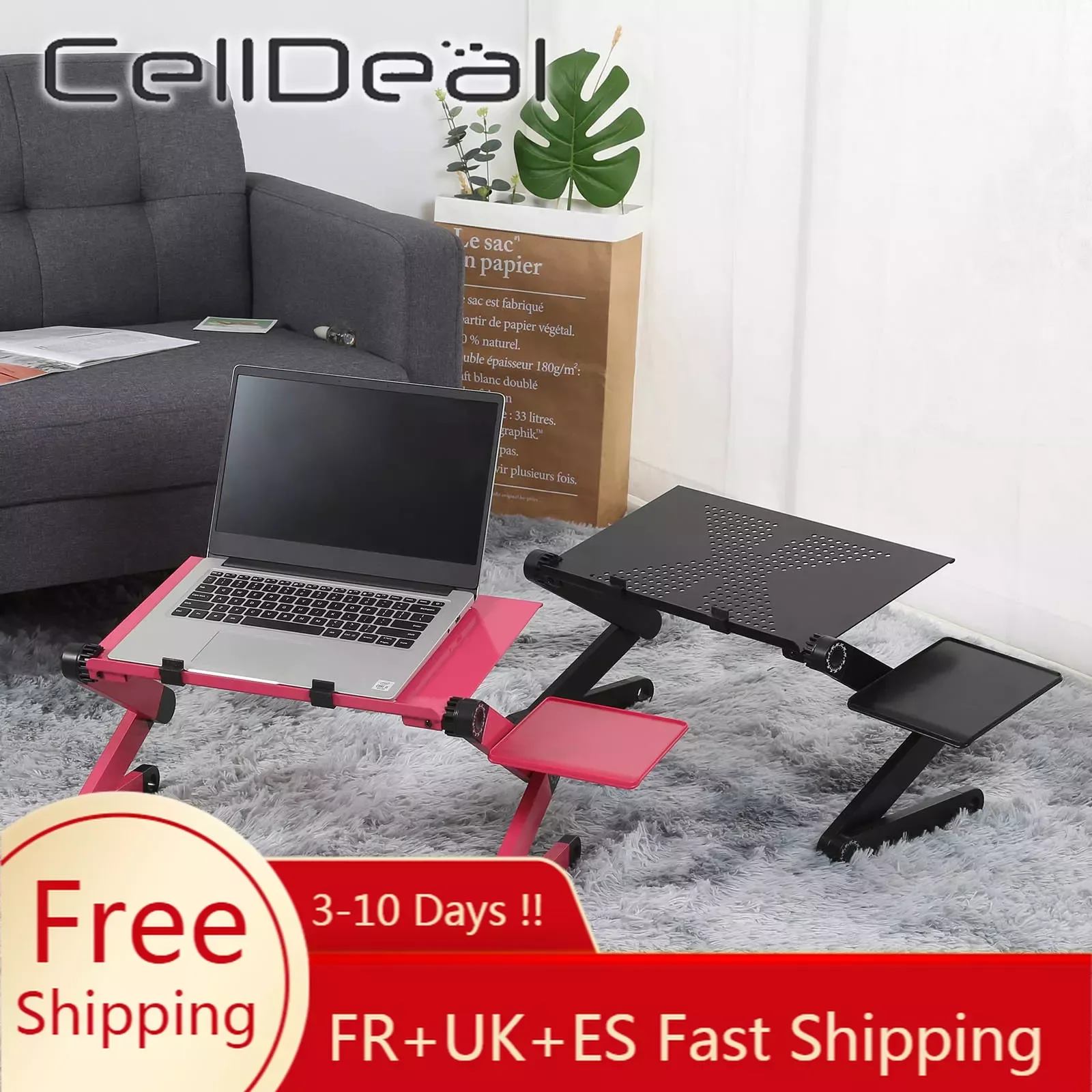 

Portable Aluminum Laptop Desk Ergonomic Computer Desk Adjustable TV Bed Lapdesk Tray PC Table Stand Notebook Table Desk Stand