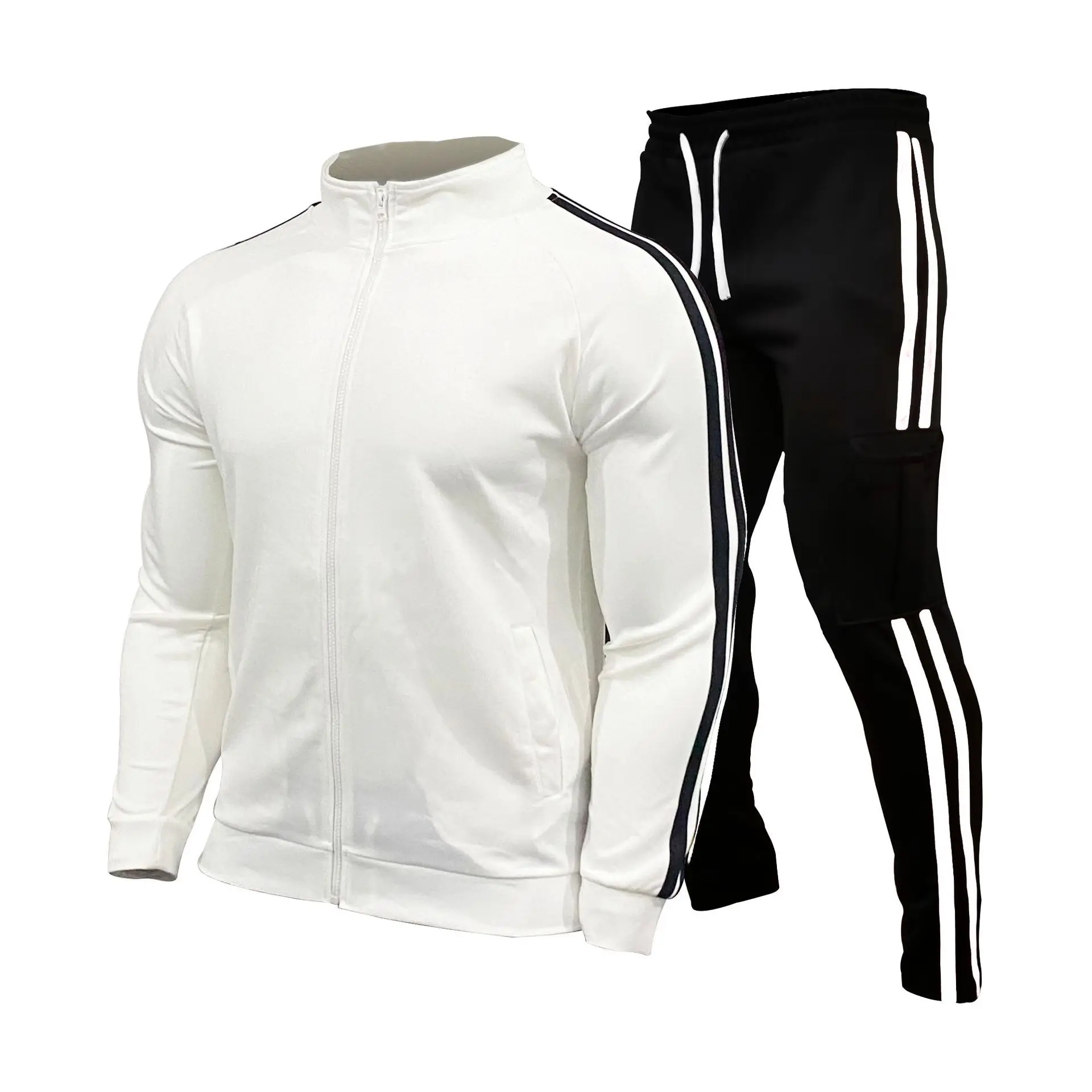 

2023 New Men's Suit New Spring And Autumn Long-Sleeved Strip Color Matching Fashion Atmosphere Good-Looking Men's Hoodie Suit