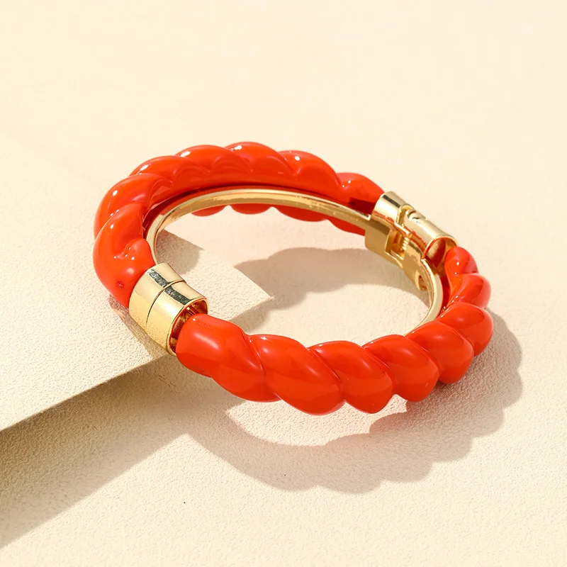 Trend Colorful Open Bracelet Adjustable Women Retro Charm Resin Bangle Bracelet Banquet Jewelry Hand Banquet Accessories