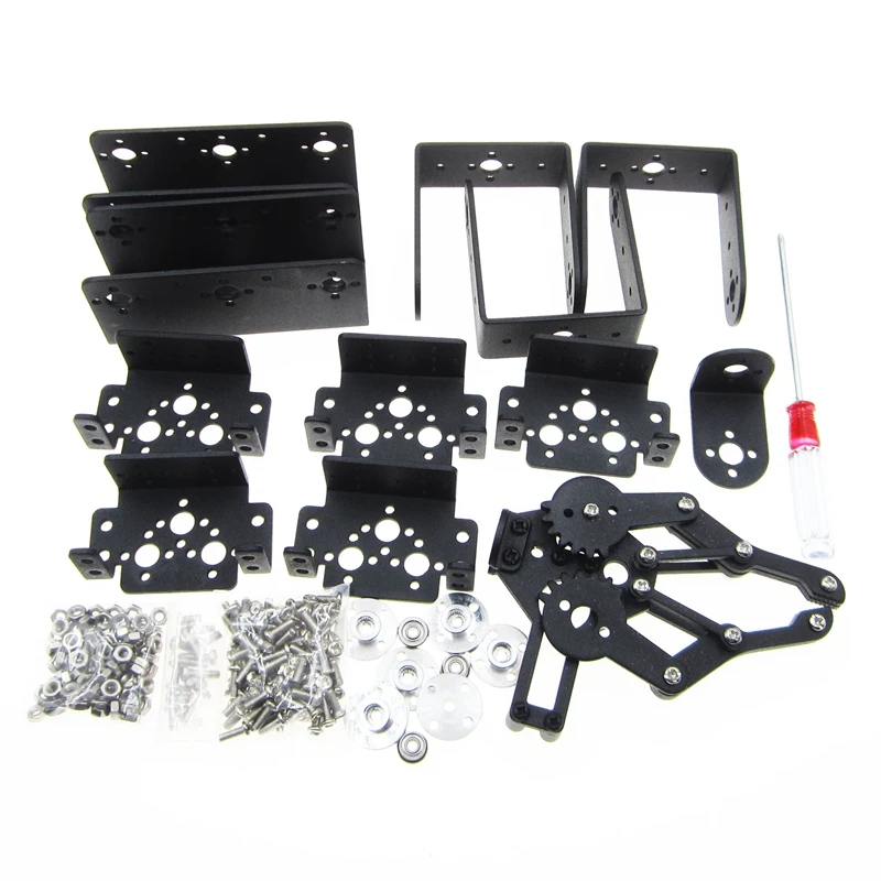 Купи For Arduino DIY 6DOF Robot Arm Mechanical Robotic Clamp Claw Aluminium black за 1,198 рублей в магазине AliExpress