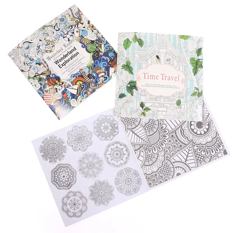 

24 Pages Beautiful Mandala Flower Coloring Book Painting Graffiti Book Children Girls Art Drawing Relieve Stress Leisure Book