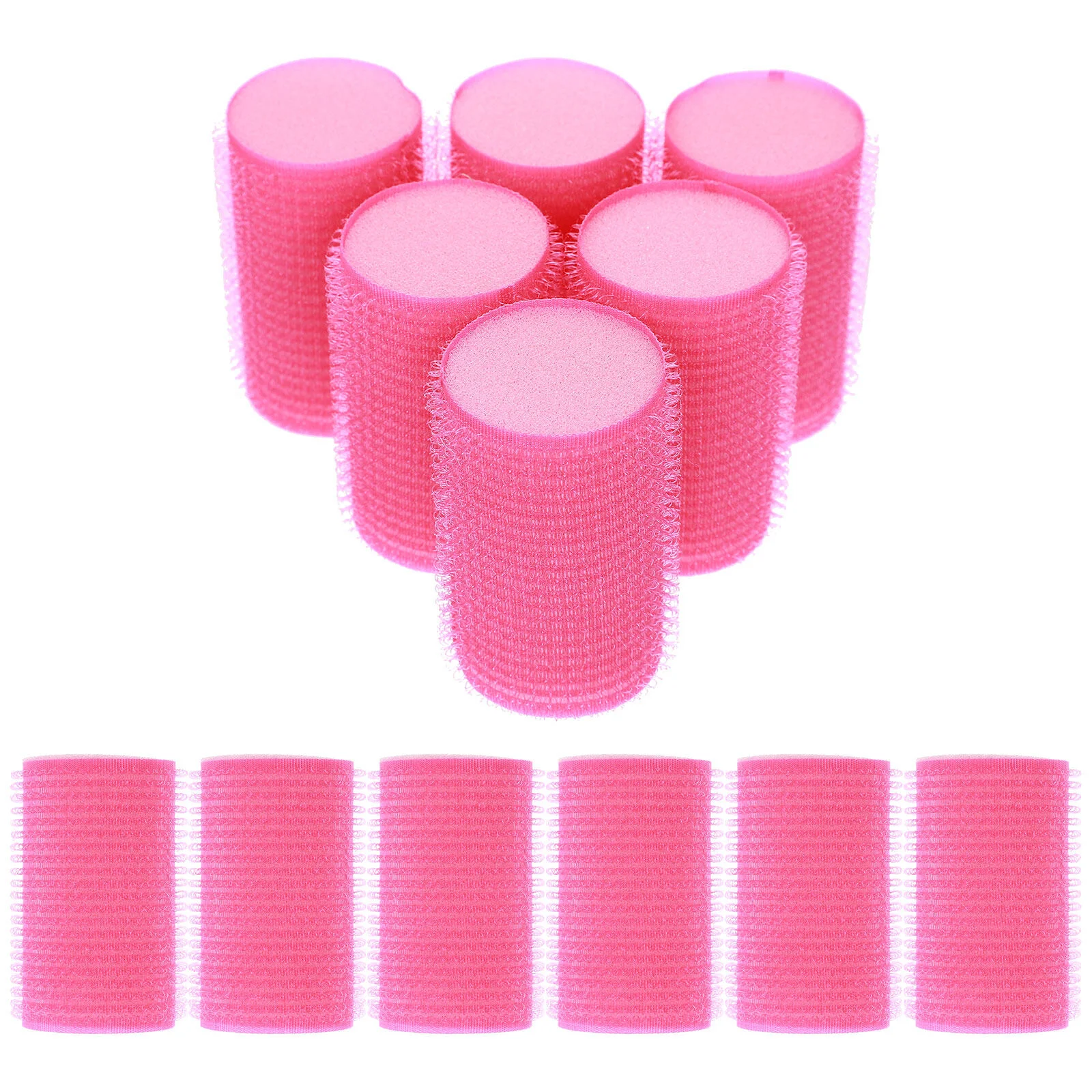 

12pcs Hair Rollers Self Grip Hair Curlers Hairdressing Curlers Self- Adhesive Hair Volume Hair Styling Tools ( Rosy and Blue )
