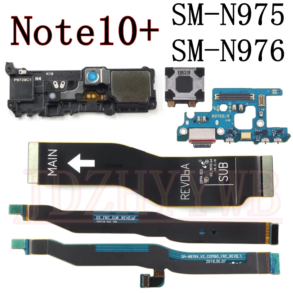 Плата зарядного порта динамика для Samsung Note10 + Note 10 5G N976F N976B N975F гибкий кабель