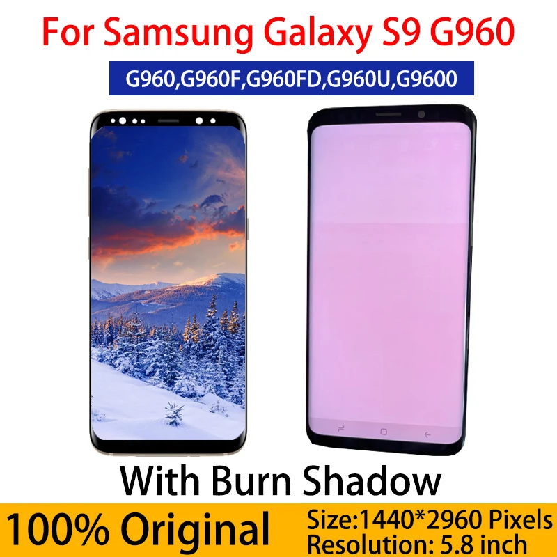 

Оригинальный сменный сенсорный экран AMOLED для SAMSUNG Galaxy S9, ЖК-дисплей с дигитайзером и рамкой G960N G9600