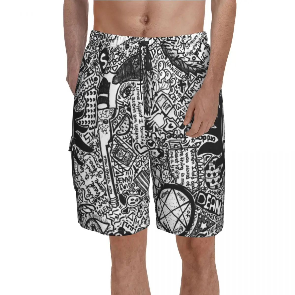 

Supernatural Board Shorts Supernatural Males Pattern Beach Short Pants Hot Sale Printing Large Size Swim Trunks