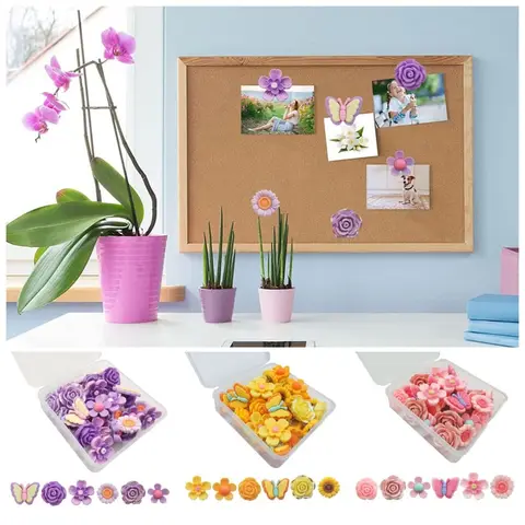 Канцелярские кнопки 3D разноцветные 30 шт