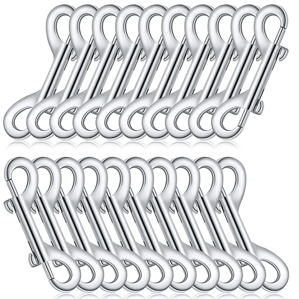 

20Pcs Double End Bolt Snaps Hooks Zinc Alloy Metal Clips Key Holder For Linking Key Chain Dog Leash Collar Sling Feed Buckets