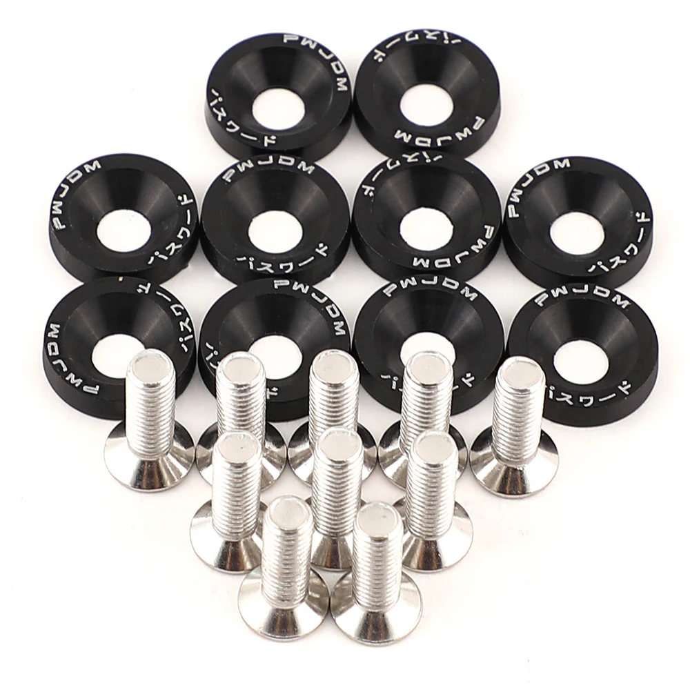 

10pcs M6 JDM Car Modified Hex Fasteners Fender Washer Bumper Engine Concave Screws Vehicle-Styling Aluminum For Honda