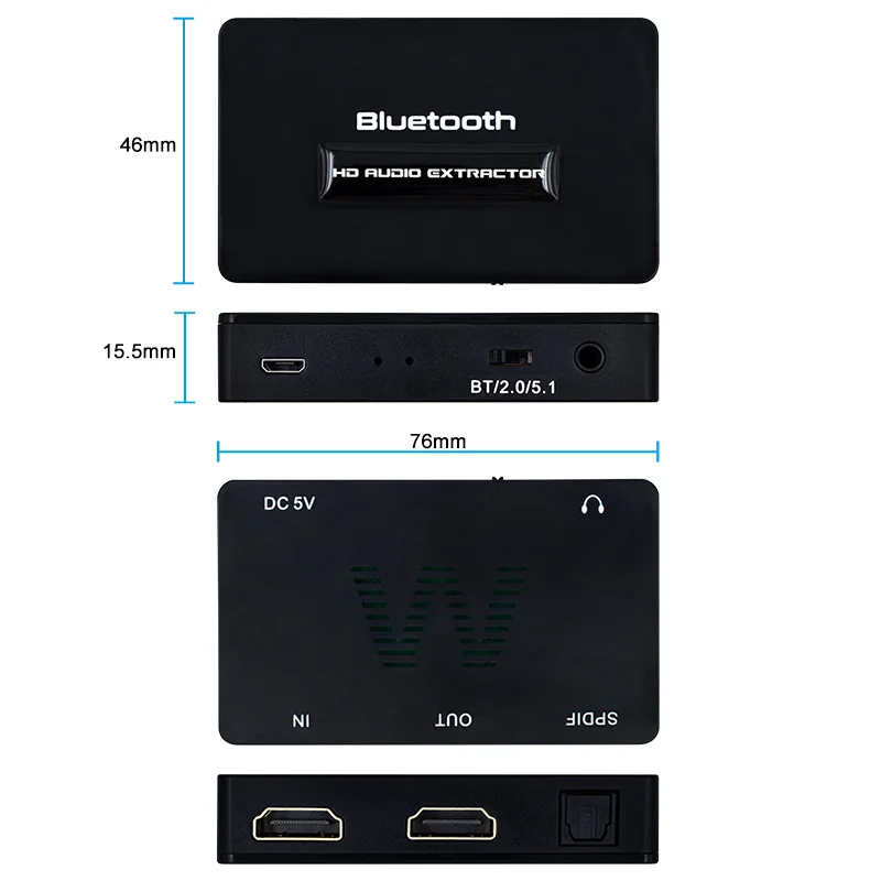 Мини-сплиттер HDMI с оптоволокном Bluetooth-экстрактор Bluetooth + TOSLINK стерео 3 5 мм для
