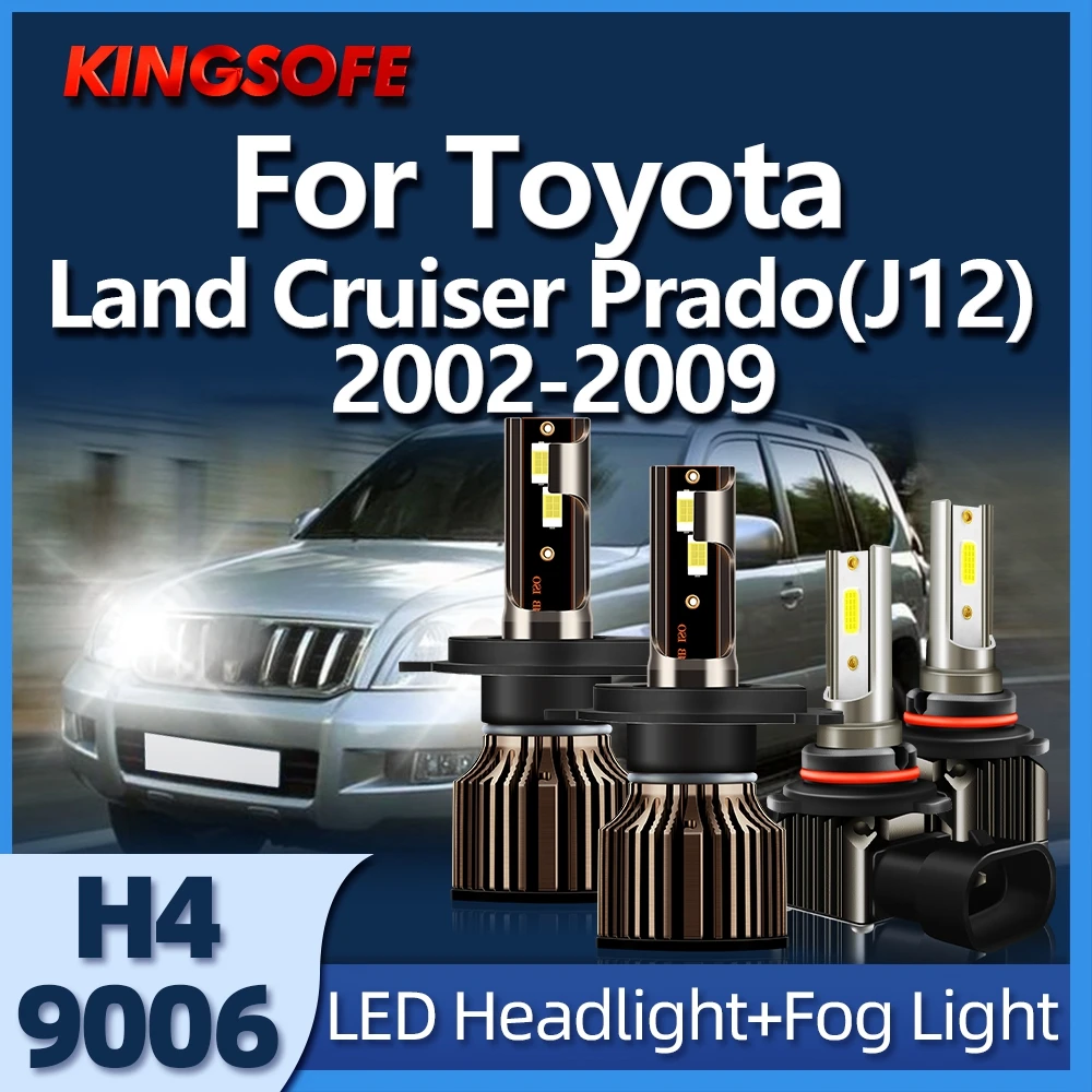 

H4 LED Headlight 100W High Power 9006 6000K Car Light For Land Cruiser Prado(J12) Toyota 2002 2003 2004 2005 2006 2007 2008 2009