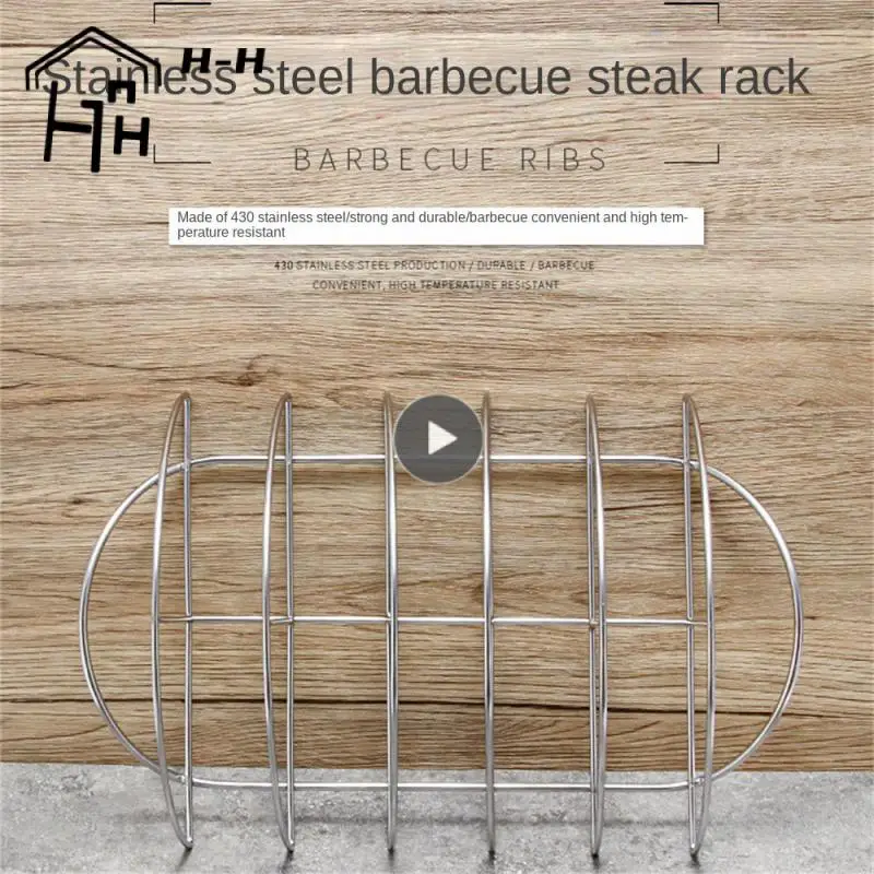 

Easy To Clean Stainless Steel Row Skeleton New Multi-purpose Grilled Steak Lamb Rack Simple Style Durable Bbq Grill Grid Sturdy