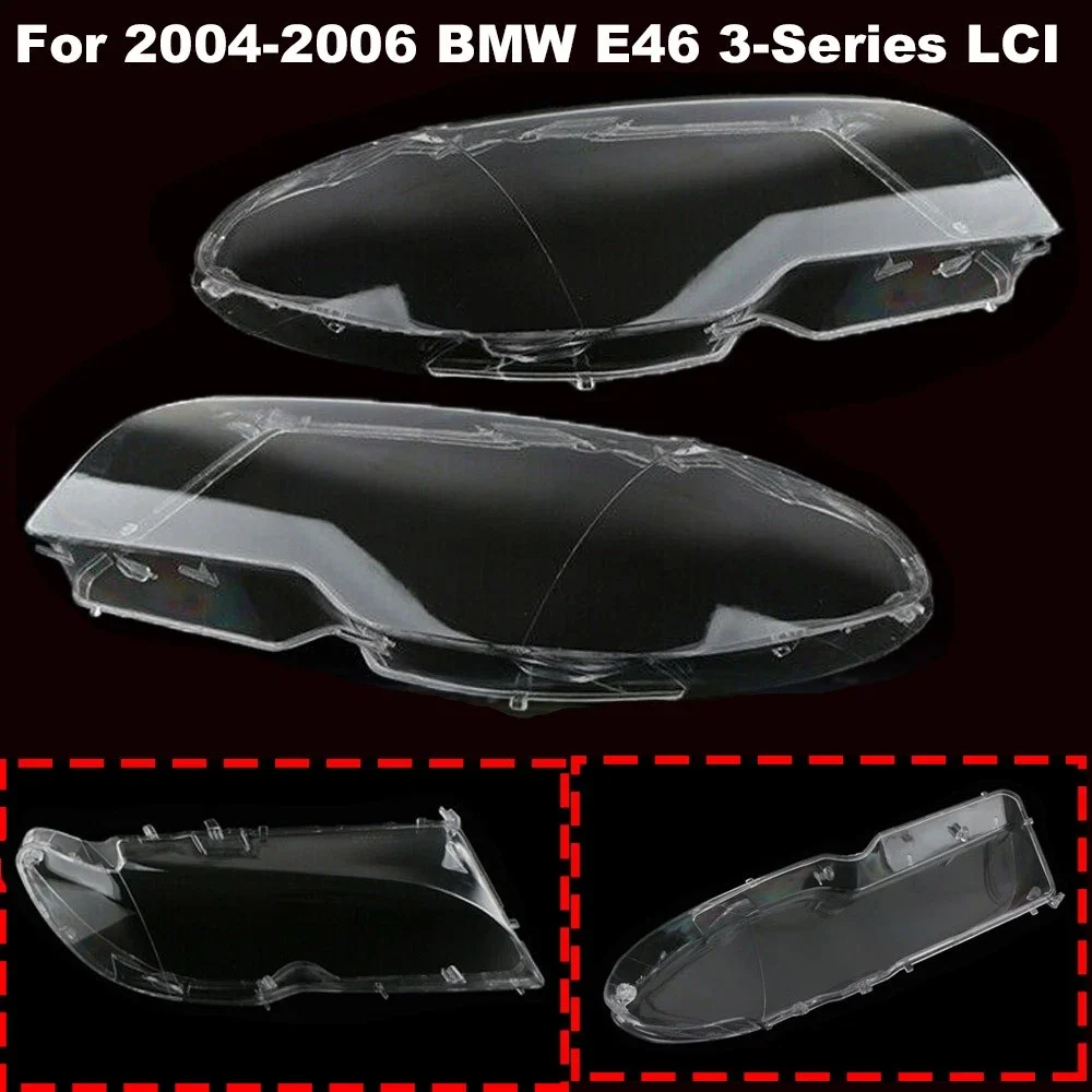 Фото Левая и правая передние фары (крышки/линзы) для BMW E46 2-дверное купе 325ci 330ci 2004-2006, автомобильные аксессуары №3