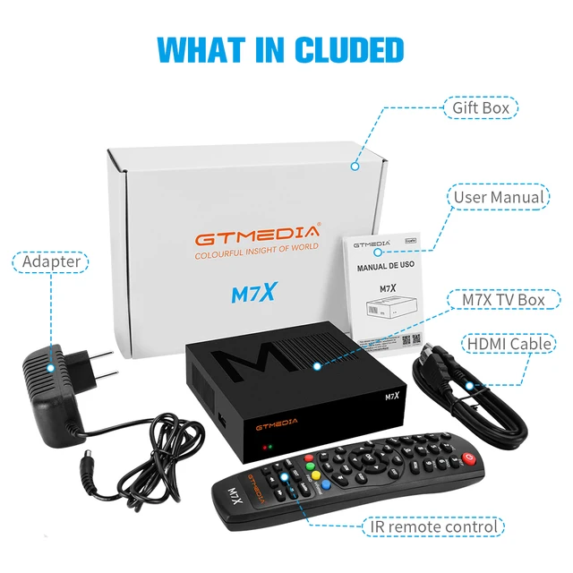 GTMEDIA M7X DVB-S2 SKS/IKS/CS/M3U,VCM/ACM,Twin Tuner lKS&SKS TV Receiver,realase 70.0°W LyngSat With Brasil CH SKS Free For Life 6