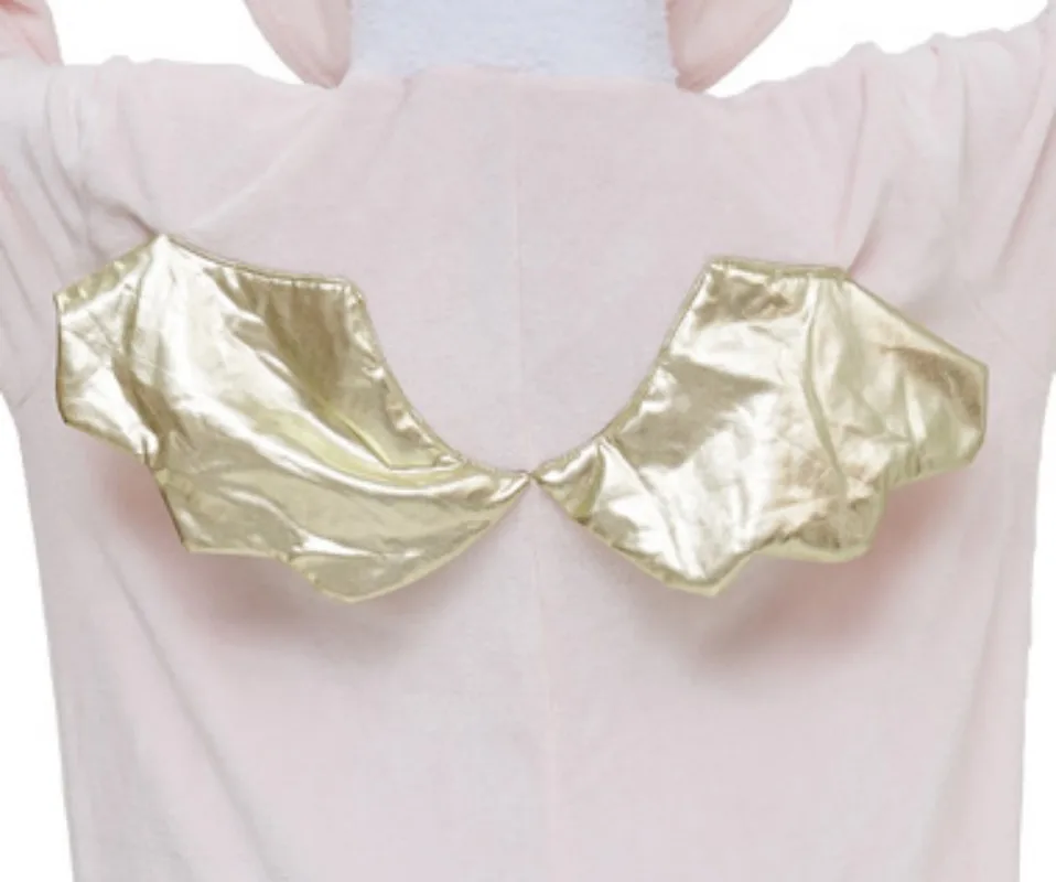 Girl's Winter One-Piece Cartoon Animal Pajamas With Two Wings Polyester Warm Comfortable Sleepwear Cosplay Clothes