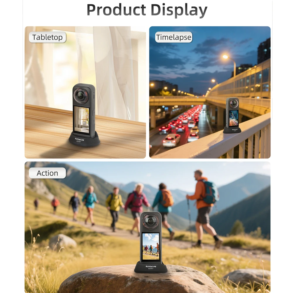 Фото Автомобильная настольная подставка Sunnylife для Insta360 X5, силиконовая подставка, защитный держатель для Insta360 X4 X5, аксессуары для экшн-камеры №3
