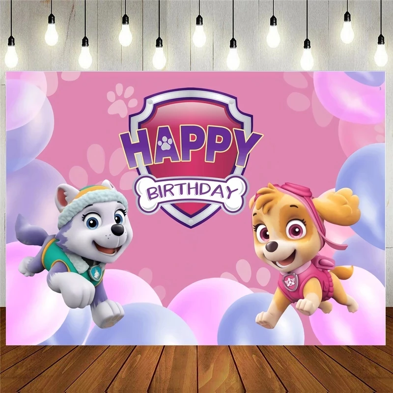 

Paw Patrol Background Cloth Birthday Decoration Vinyl Wall Hanging Decoration Kids Backdrop Photography Party Supplies