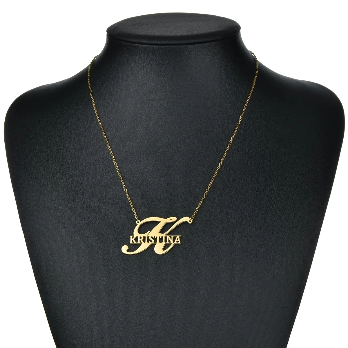 

Hollow out Necklace Letter Name O-Chain Stianless Steel Customized Personalized Simple Charm Necklace For Women Man Gift Idea