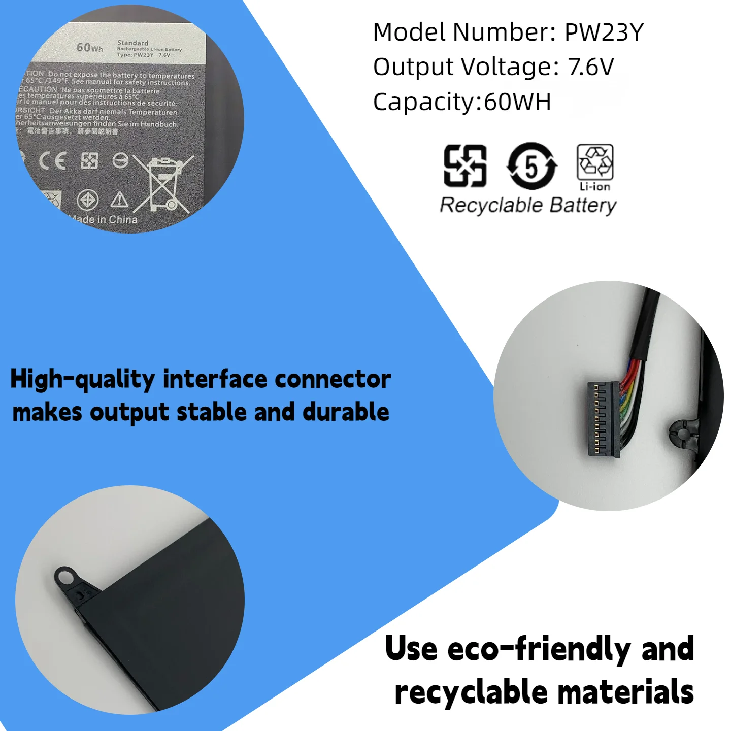 Фото PW23Y Laptop Battery For DELL XPS 13 9360 Series RNP72 TP1GT P54G Free Tool + 24M Warranty №2