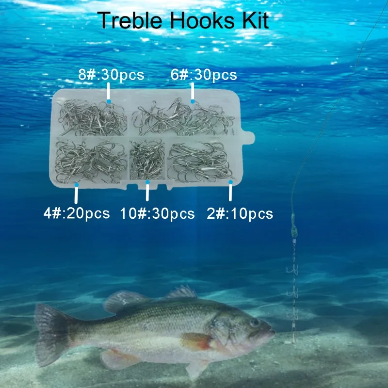 Набор тройных рыболовных крючков 120 шт. тройные рыболовные крючки для морской и