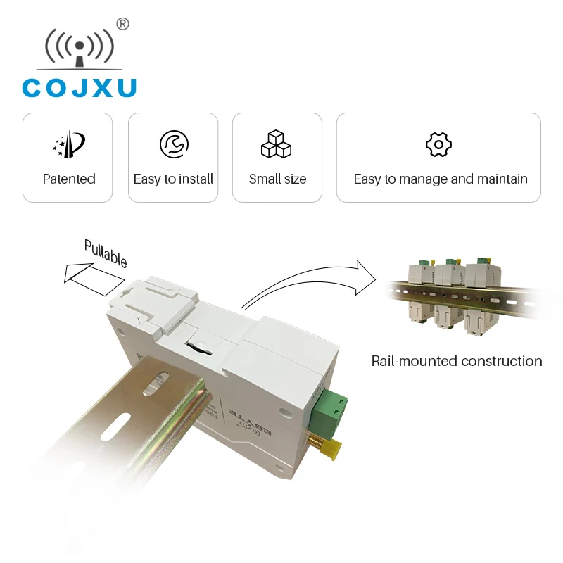 433МГц LoRa RS485 Модем Din-rail DTU 22дБм DC 8-28В Беспроводная радиостанция SX1268 E95-DTU(400SL22P-485) on