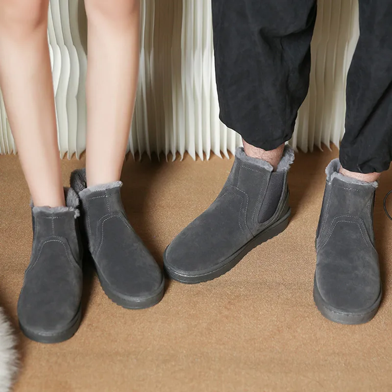 

2023 New Womens Snow Boots Comfortable Warm Plush One Solid Color Fashion Women's Ankle Boots Short Boots Cotton Shoes Plus Size