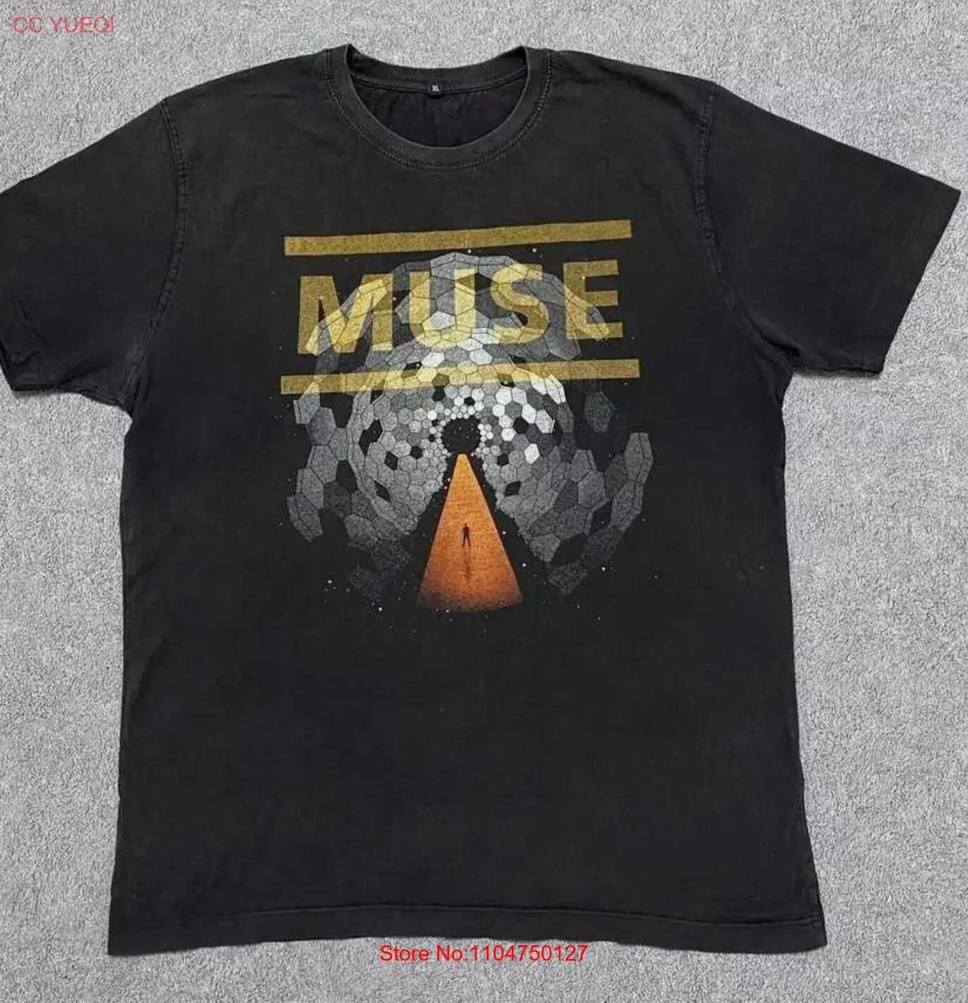 Фото Винтажная футболка Muse Band из хлопка для мужчин и женщин от S до 5XL, винтажная стираная растянутая слегка дизайнерская одежда, удобная повседневная одежда №1
