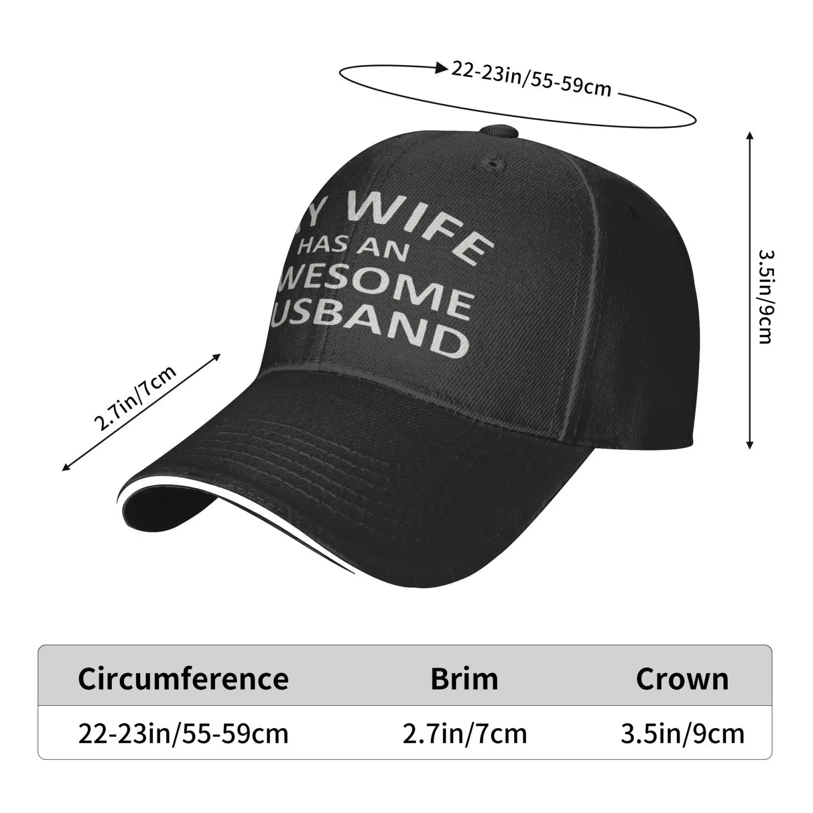 

My Wife Has An Awesome Husband Beret Sport Men Black Trucker Hat Cap Female