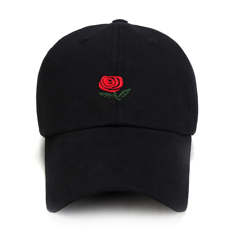 

Unisex Rose Embroidery Baseball Cap for Men Women Flower Cap Rapper Street Hip Pop Hats Cap Outdoor Sports Men Female Hat