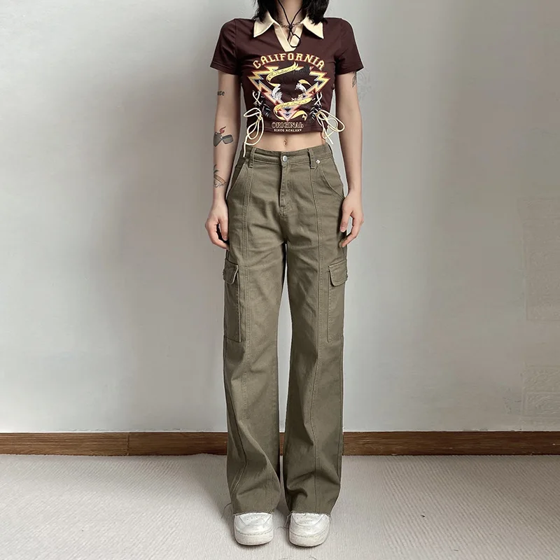 

BF fashion hot girl high waist jeans niche loose Joker slim casual pants