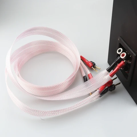 Акустический кабель Nordost Valhalla, посеребренный плоский ремень OFC с зубчатым твердым BFA Banana