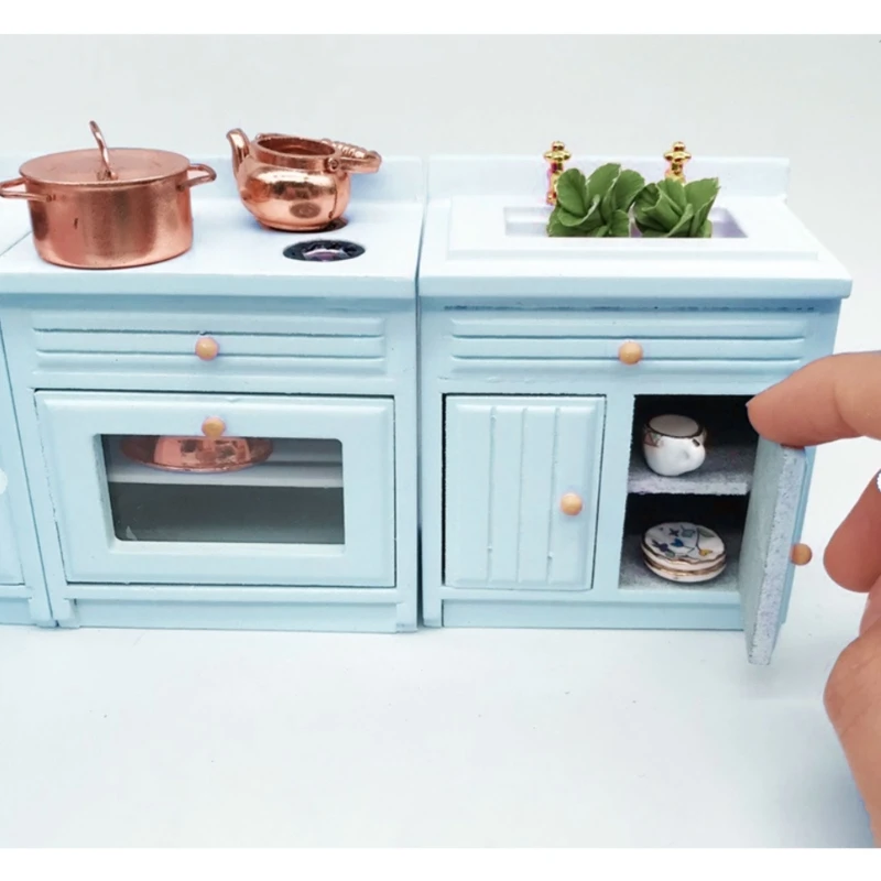 1/12 миниатюрные кукольные домики набор кухонных шкафов деревянные мебельные весы