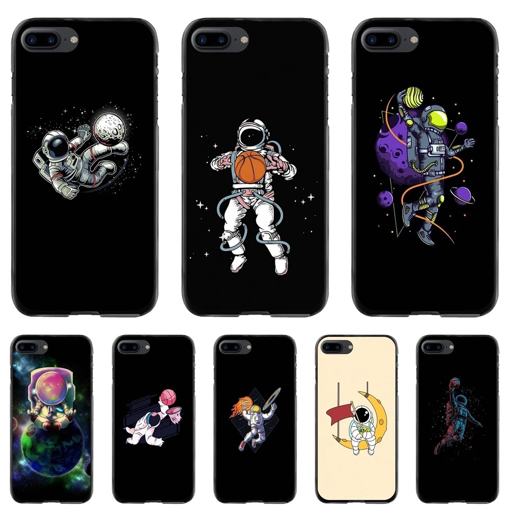 

Astronaut Plays Football Basketball Plastic Black Case For iPod Touch iPhone 11 12 Pro MAX 4S 5 5S SE 6 6S 7 8 Plus X XR XS