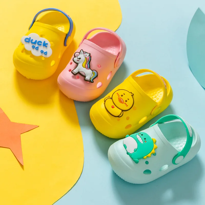 

Kids Mules & Clogs Summer Boys Girls Sandals Soft Flat Heel Cartoon Non-Slip Beach Slippers Children Garden Shoes C14