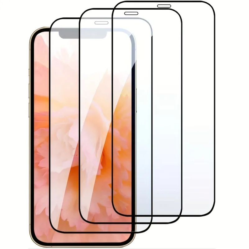

3Pcs 9H Full Cover Screen Protector For IPhone 14 Pro Max 12 13 Mini 7 8 15 Plus Protective Glass For IPhone 11 Pro XR XS Max