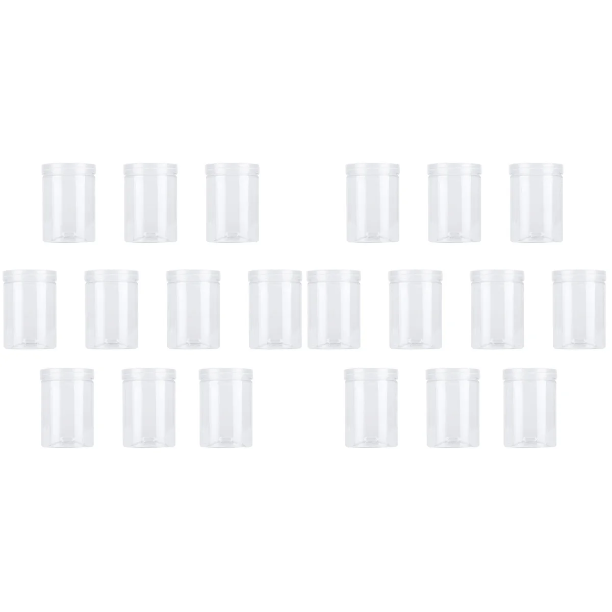 

20 pcs Transparent Plastic Can Food Storage Container Sealed Jar with Lid for Coffee Bean Nuts (530ml) (Transparent Plastic