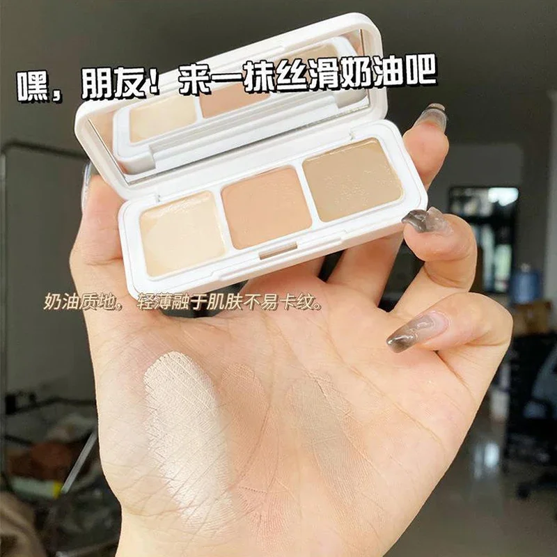 Трехцветный квадратный консилер для сыра пятно следы от прыщей темные круги