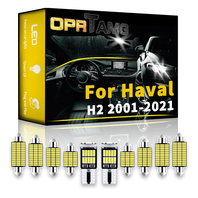 

OPRTAMG Interior LED For Haval H2 1994-2016 2018 2020 2021 2022 Car Vehicle LED Bulb Indoor Interior Dome Map Trunk Light Kit