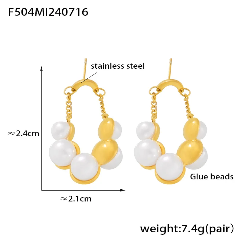 Уникальные круглые серьги для женщин винтажный кулон с жемчугом из нержавеющей