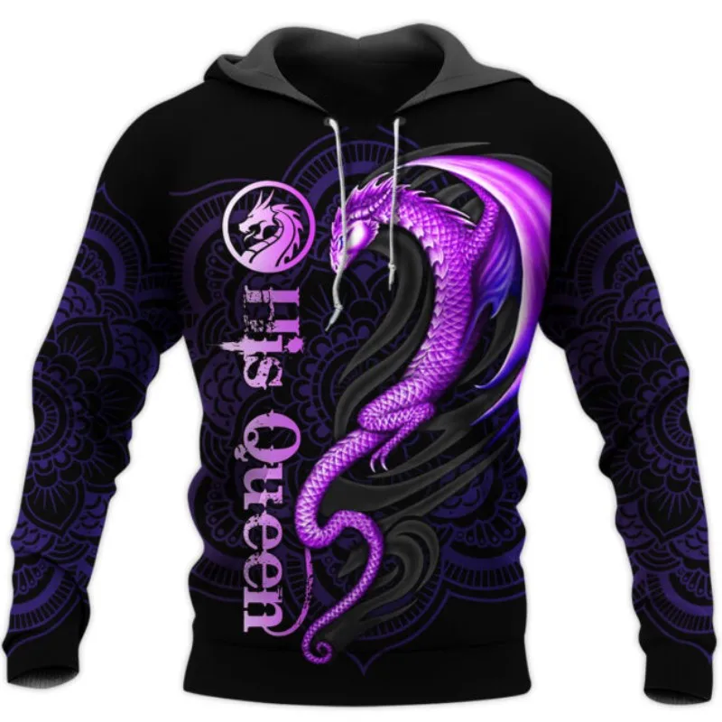 

Fashion Purple Dragon Tattoo 3D Print Hoodie Casual Element Zipper Hoodie Autumn Winter Long Sleeve Sweatshirt 002