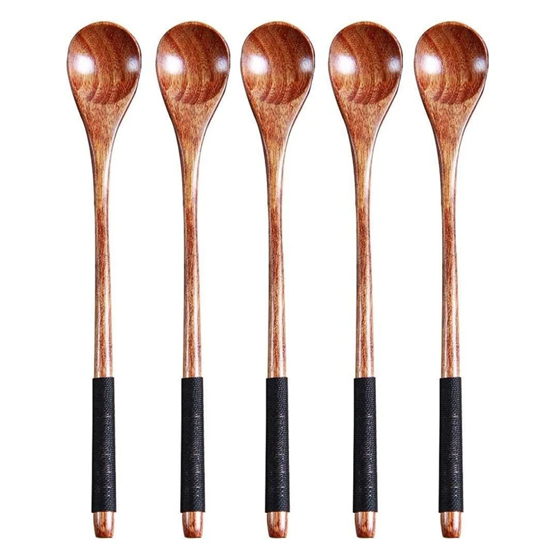 

5 Pcs Wooden Spoons Cooking Spoons Honey Spoons Rice Spoons Mixing Spoon Wooden Teaspoon For Coffee Tea Jam Bath Salts