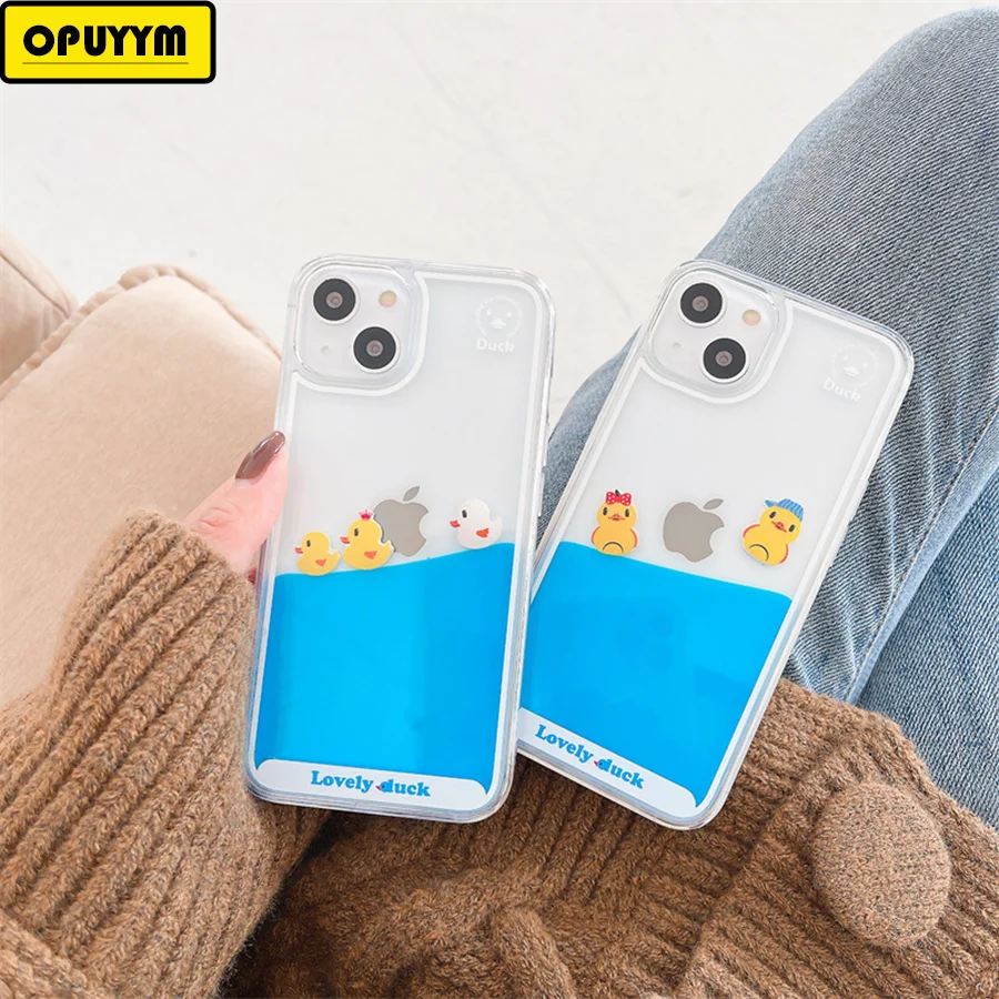 

New for iPhone case Apple 12 13 14Promax Case Xsmax Liquid Duck Personality x Corsair
