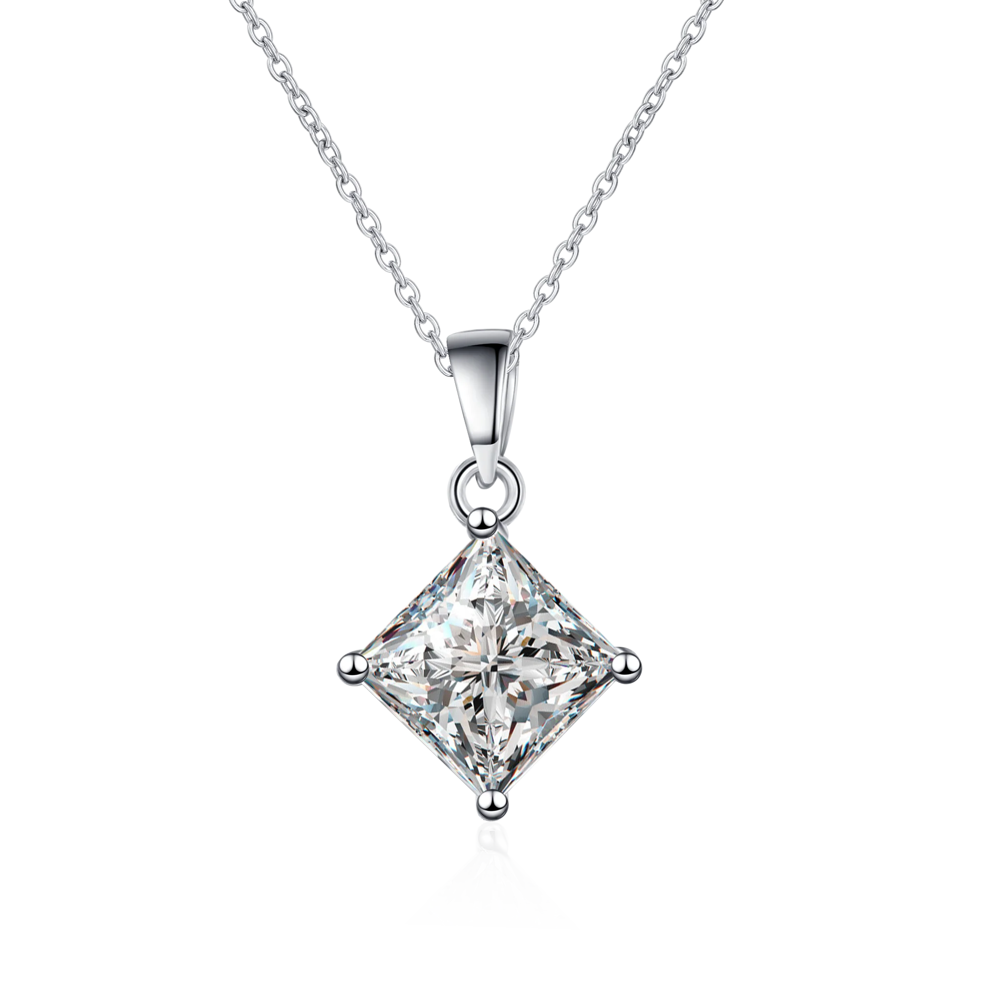 

Aisne Real VVS1 D Color 1ct 2ct Moissanite Pendant Necklace For Women 100% 925 Sterling Silver Wedding Party Bridal Fine Jewelry