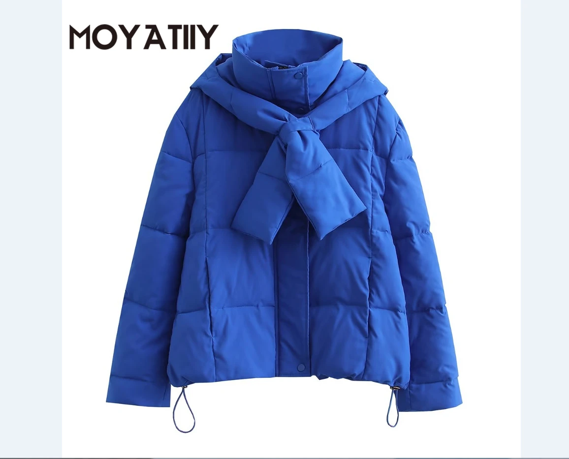 

Женские зимние парки MOYATIIY, модные толстые теплые гофрированные волнистые парки оверсайз, куртка с длинным рукавом, женские пальто