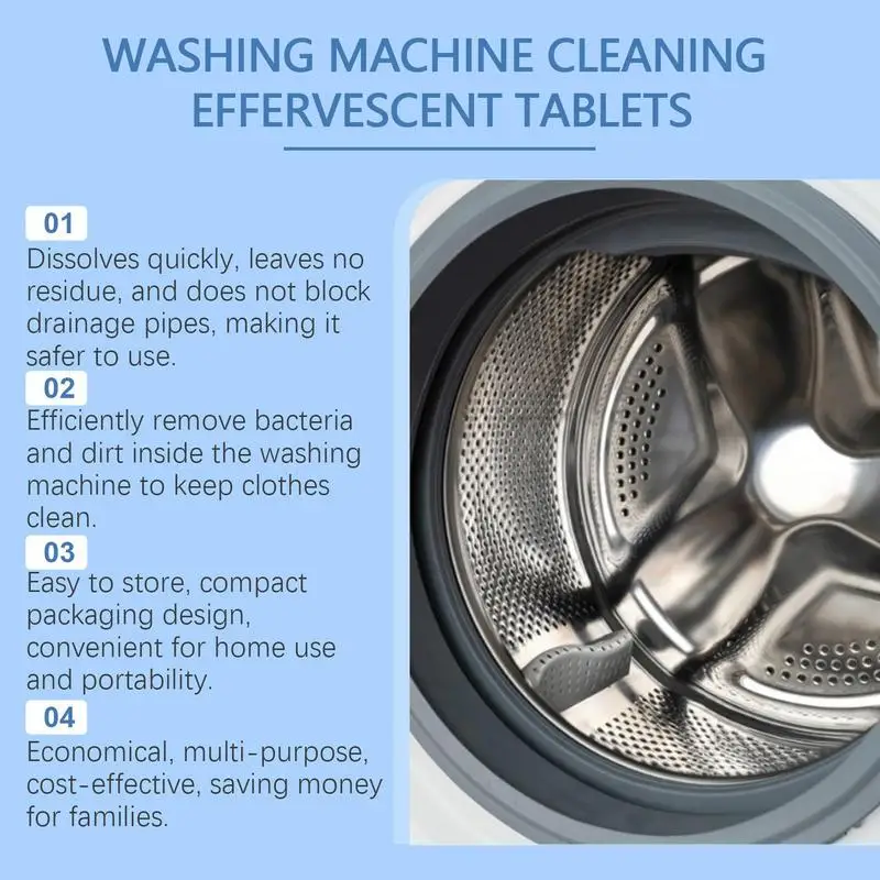 Таблетки для очистки стиральной машины 12 шт. таблетки домашние моющие средства