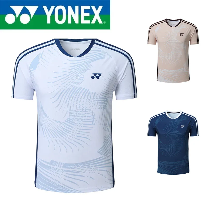 Фото Летняя бадминтонная футболка YONEX для студентов (мужчин и женщин), топ для соревнований, быстросохнущая спортивная одежда с коротким рукавом для тренировок. №1