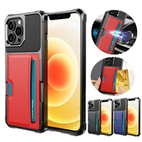 wallet card slots phone case for iphone 13 mini 11 12 pro max xr xs x 6 7 8 plus se2020 car magnetic shockproof stand back cover