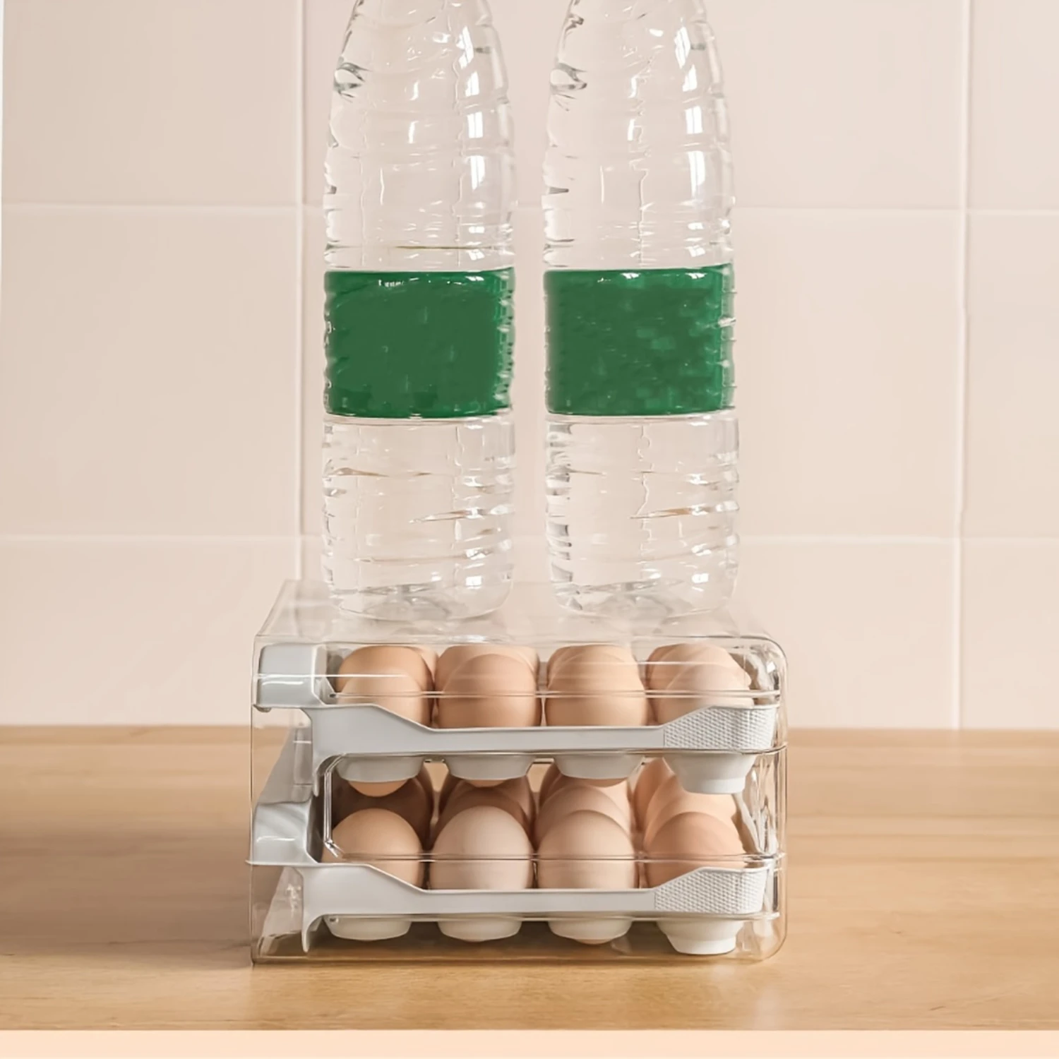 Органайзер для яиц в форме прозрачного ящика упаковке — штабелируемое и
