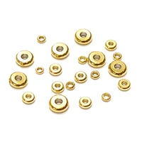 20pcslot 456810mm stainless steel gold round flat spacer beads fit bracelet necklace diy jewelry making findings