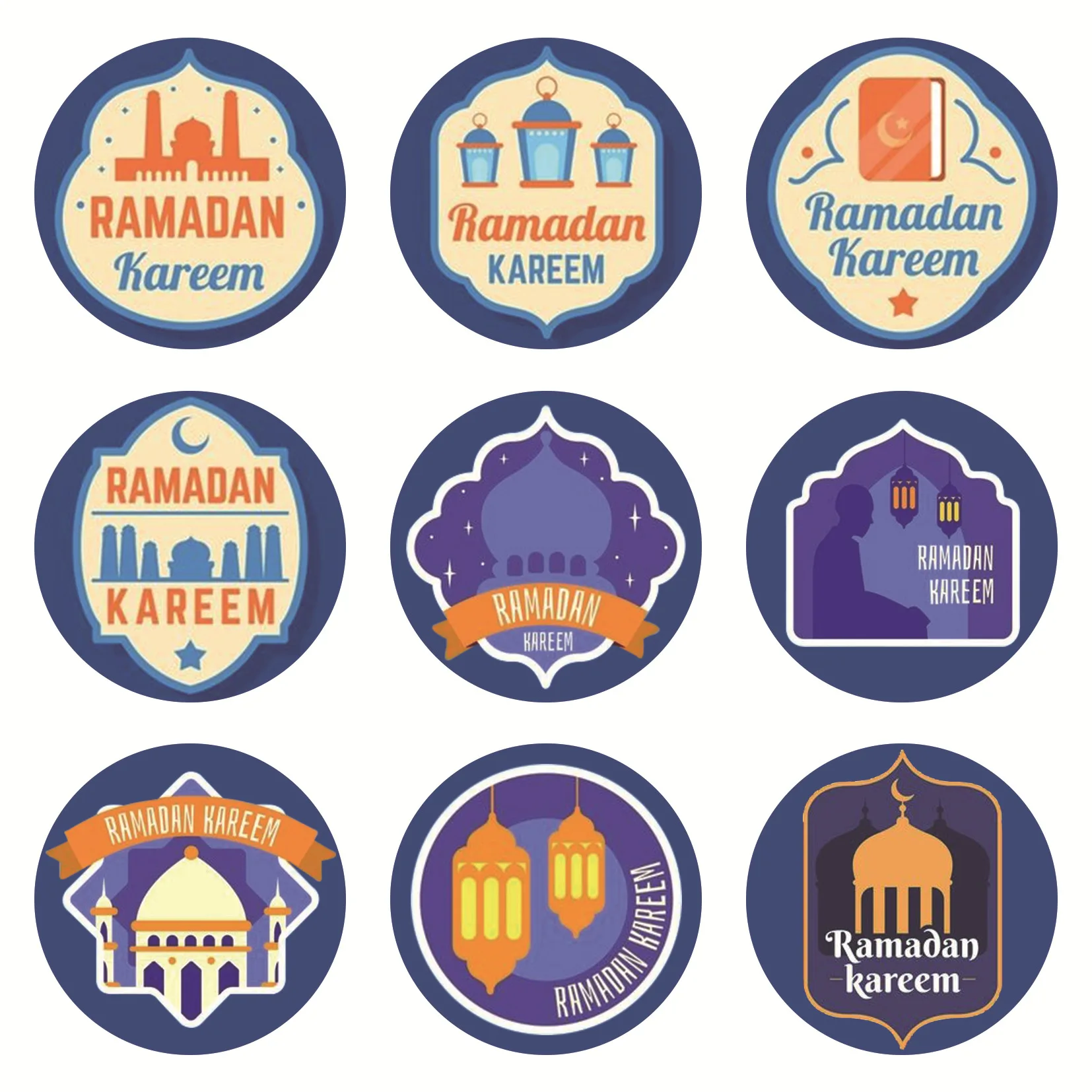 

Eid Al Fitr Sticker Seal Label Candy Box Decoration Ramadan Kareem Gift Bag Sticker Eid Mubarak Islamic Muslim Party Supplies